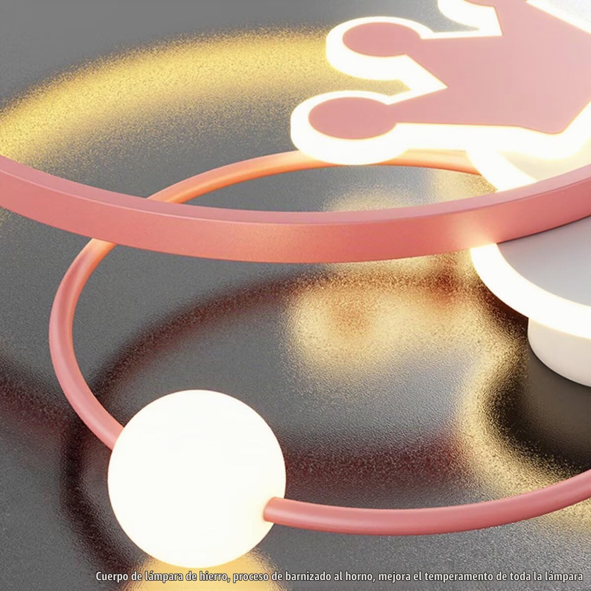 Lámpara de techo LED con forma de nube y corona rosa creativa, lámpara de techo de fantasía para habitación infantil, lámpara de araña para dormitorio de niñas, atenuación continua, 38 W