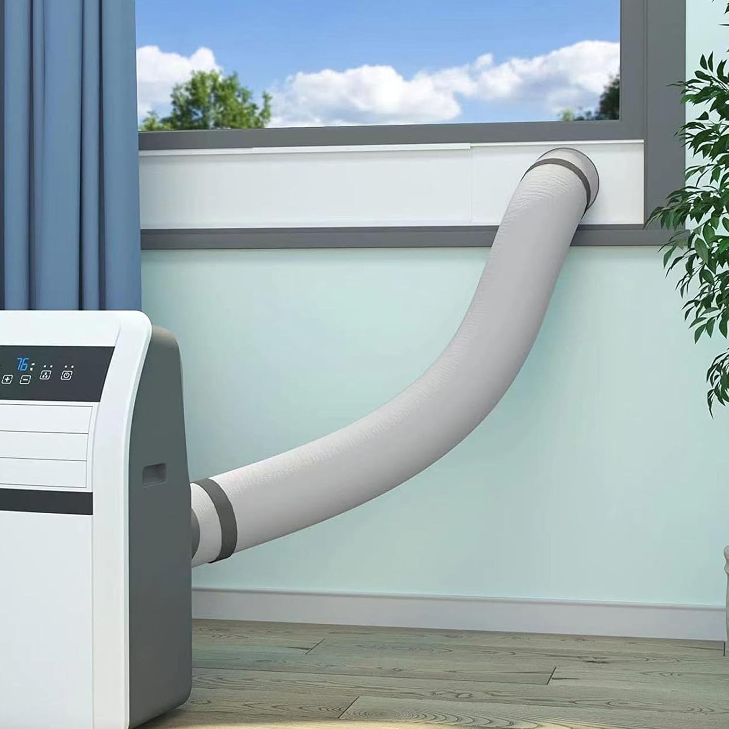 Washable Foldable Exhaust Hose Cover for 5-5.9inch Diameter Thermal Insulation Sleeve Easy Installation Accessories Insulated Exhaust Pipe Sleeve