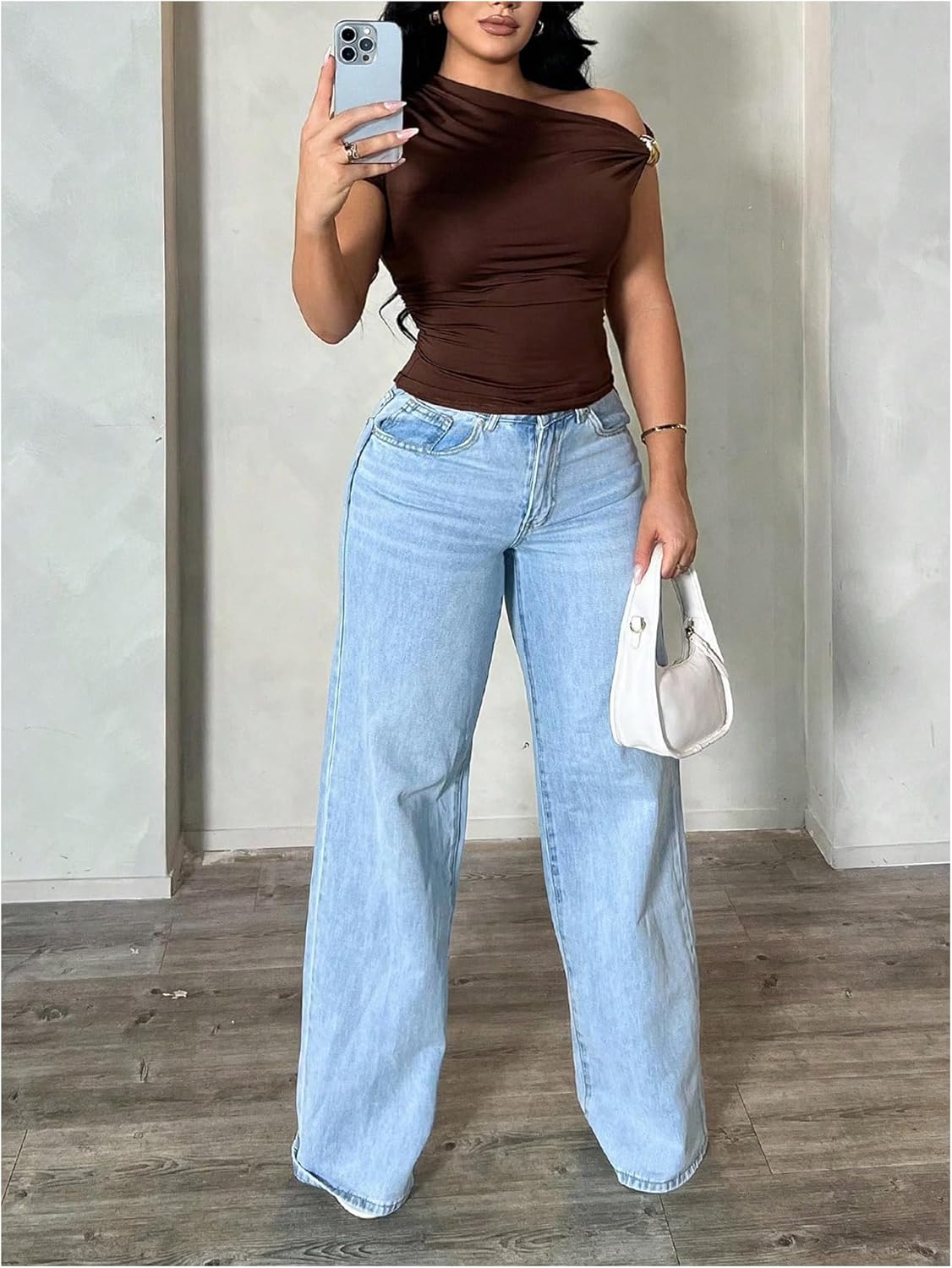 Floerns Women's Plus Size Off The Shoulder T Shirts Short Sleeve Slim Fit Going Out Tops - Image 5