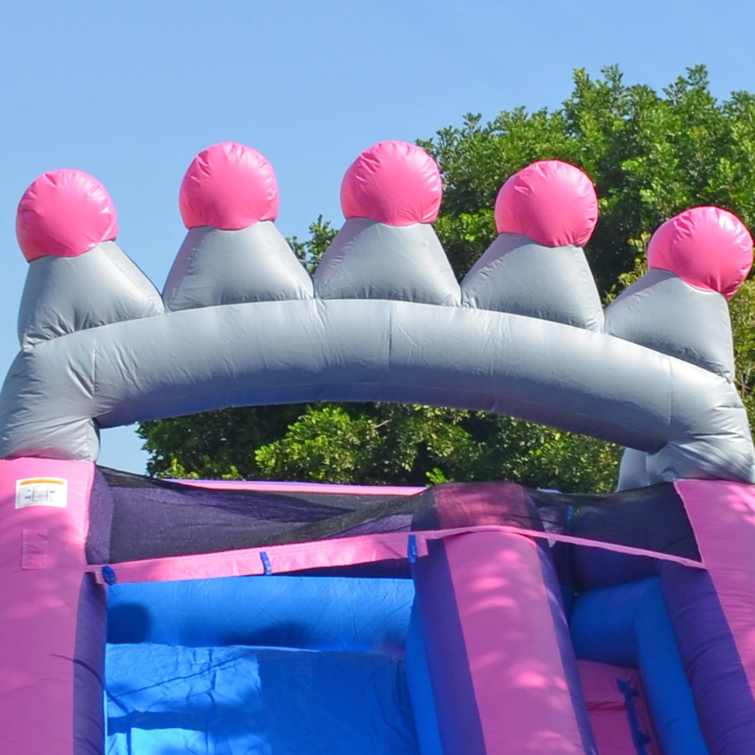 JumpOrange 14’ Princess Tiara Commercial Grade Water Slide with Splash Pool for Kids and Adults (with Blower), Wet Dry Use, Outdoor Indoor, Big Inflatable, Pink