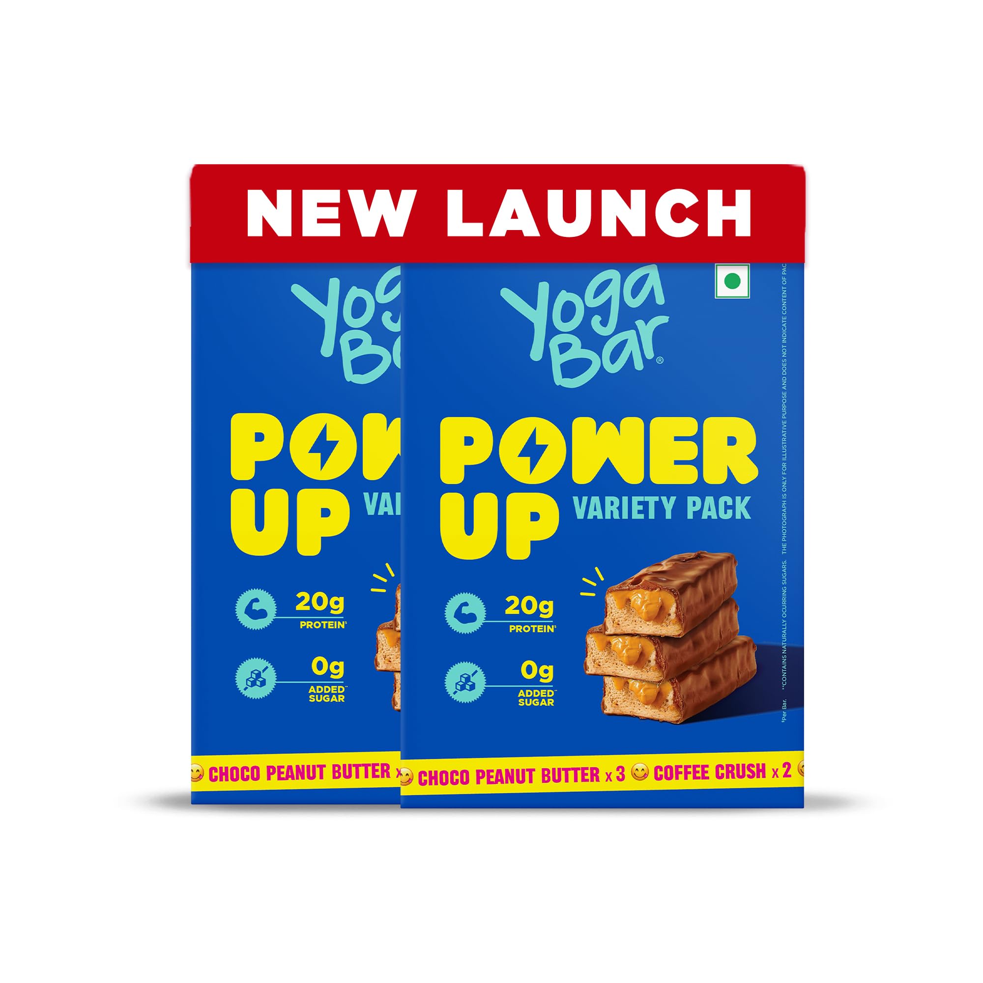 Yogabar Variety Pack 20 grams Power Up Protein Bars (10 Bars),5 Choco Peanut Butter & 5 Coffee Crush, No Added Sugar and No Preservatives-image-46