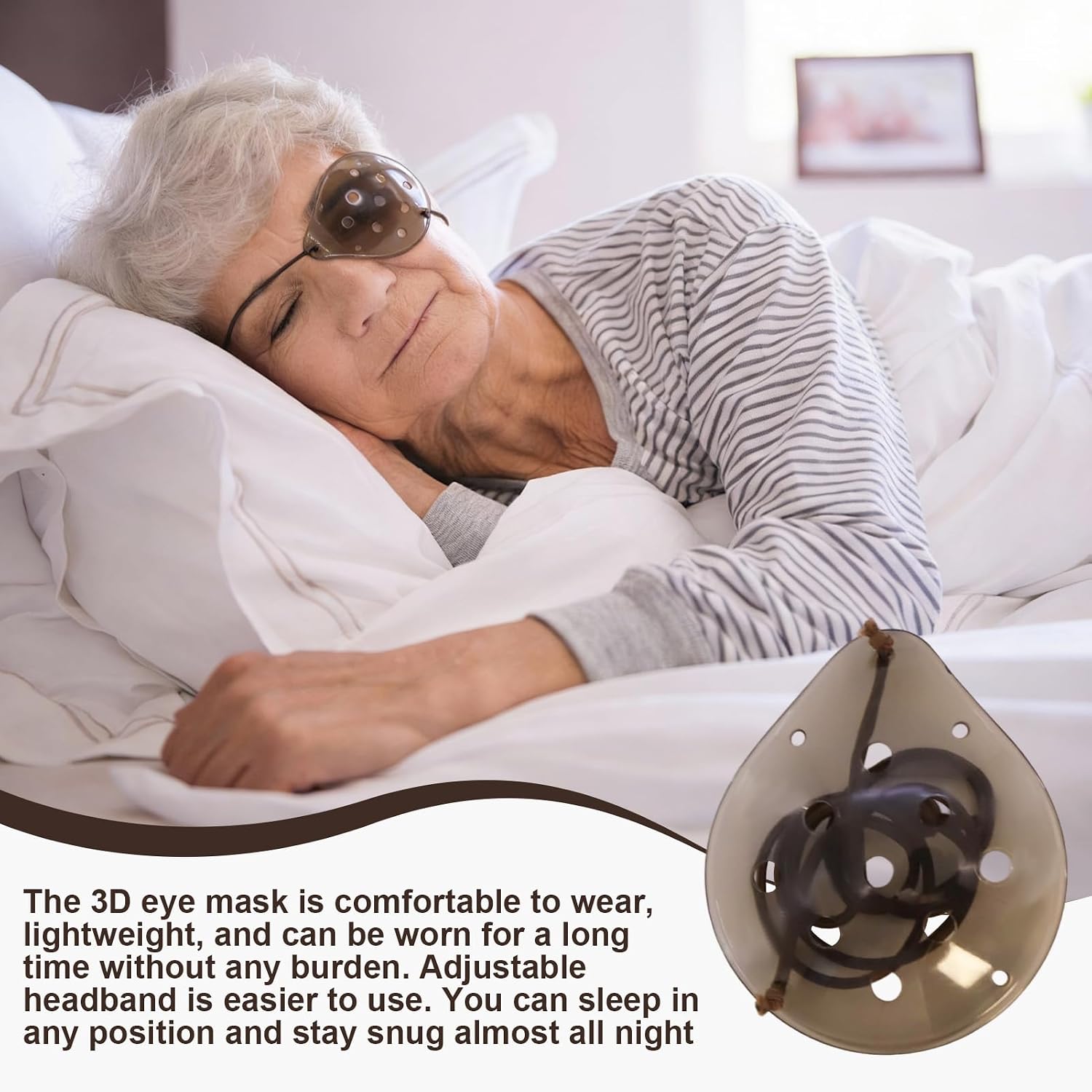 2 Pcs Eye Shield After Cataract Surgery,Cataract Eye Protection Patch with Elastic Brown Strap,Dark Clear Shield Protection Patch,for Men and Women Reduce The Eyes to Sensitivity of Light