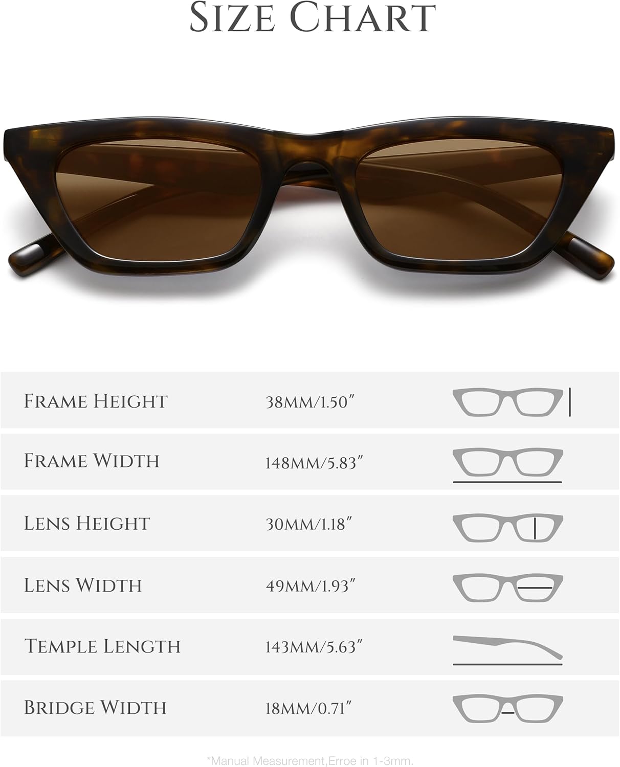 Narrow Square Cat Eye Sunglasses for Women | Retro Vintage-Chic UV400 Driving shades - Image 5