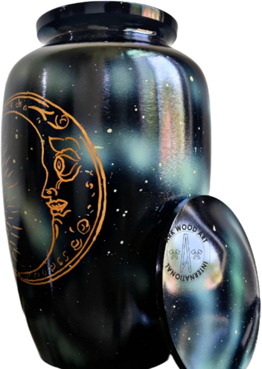 Sun & Moon Galaxy Urn - Royal Humans & Burial Urns for Ashes -(Adult) Vintage and NEW Addition Urn for Adult or Pet Dog Ashes Cremains Memorial with Free Velvet Bag