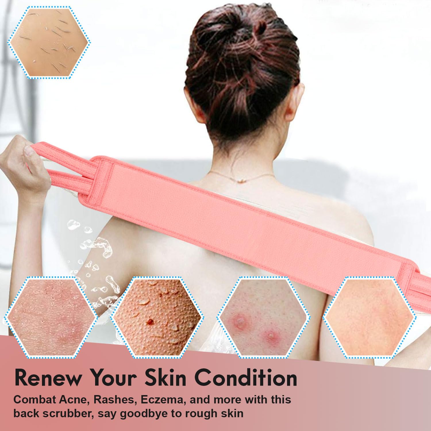 White Hawk 3pcs Exfoliating set including Exfoliating Glove, Exfoliating Towel and Loofah - Image 3