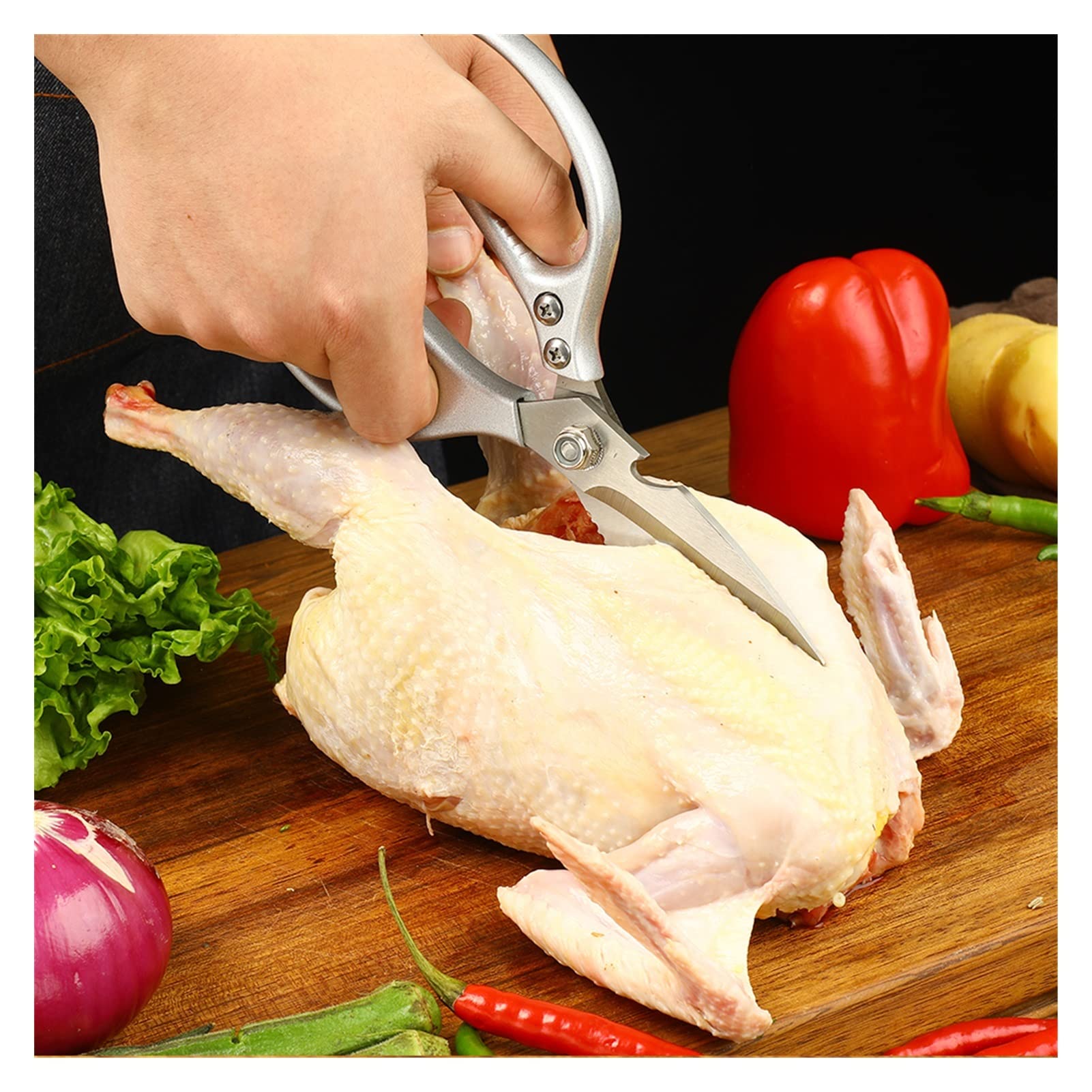 Forbici da Cucina Forbici da Cucina Forbici multifunzionali in Acciaio Inossidabile Manico Professionale in Lega di Alluminio (Forbici da Cucina)