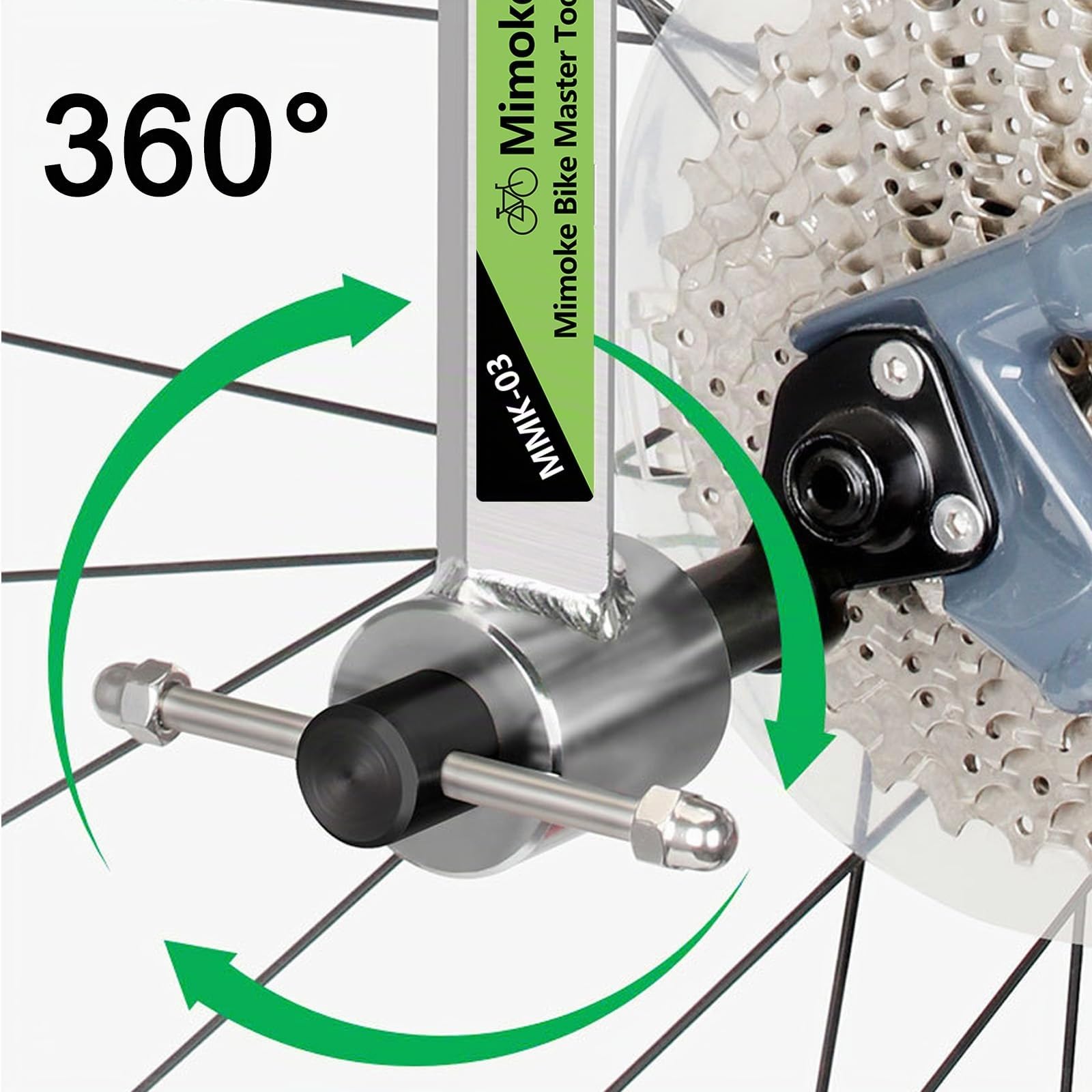 Mimoke Outil d'alignement Professionnel en Acier Inoxydable pour vélo Outil de redressement précis pour la réparation et l'entretien du vélo