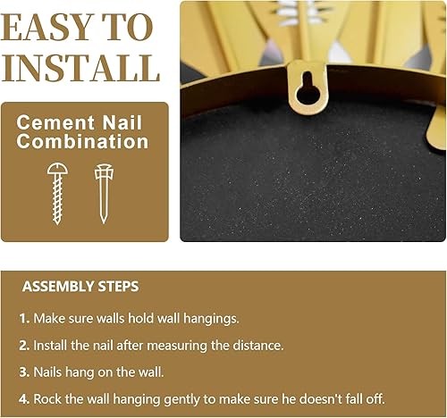 Miniatura 7 de Espejo de pared de metal dorado de 24 pulgadas, diseño de flores hechas a mano, espejo redondo de lujo, decoración de pared bohemia para dormitorio,