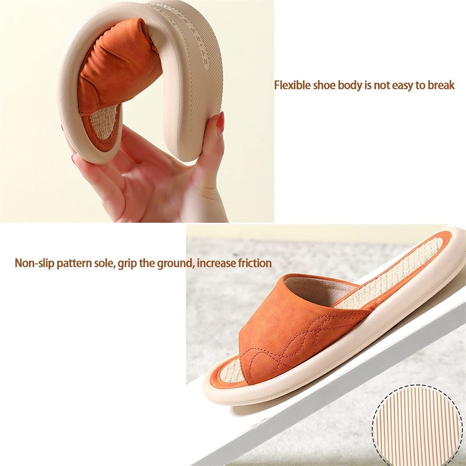 Slippers Women's Cotton And Linen Slippers,Unisex Linen Slippers,Linen  Slippers House Slippers For Women Autumn House Non-slip Thick Bottom Summer  ...