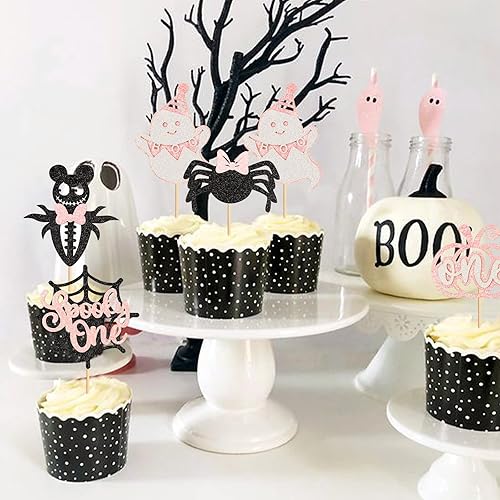 Miniatura 4 de 25 piezas espeluznantes para cupcakes de Halloween, calabaza fantasma, uno espeluznante, uno espeluznante para magdalenas, araña, baby shower,