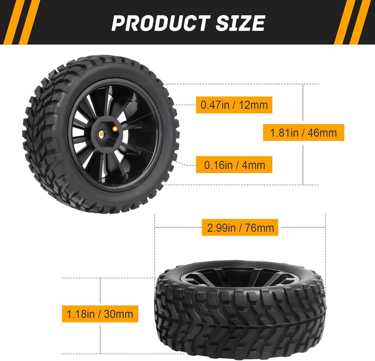 1/10 RC On Road Wheels & Tire Sets 12mm Hex for Traxxas 4Tec 2.0 4WD WLToys HPI RS4 Redcat EPX HSP Brushless 2S 3S Touring Car