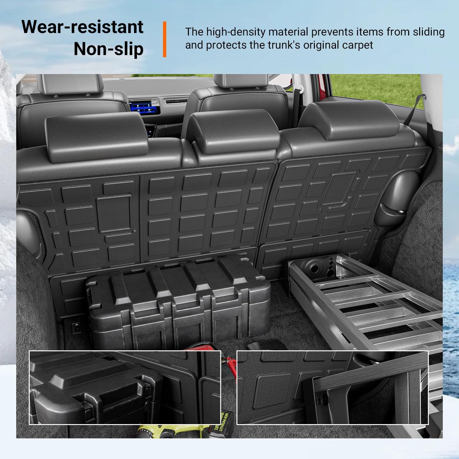 powoq Backrest Mat Compatible with 2016-2022 Honda HRV Back Seat Protector Replacement for 2016 2017 2018 2019 2020 2021 2022 Honda HRV Accessories