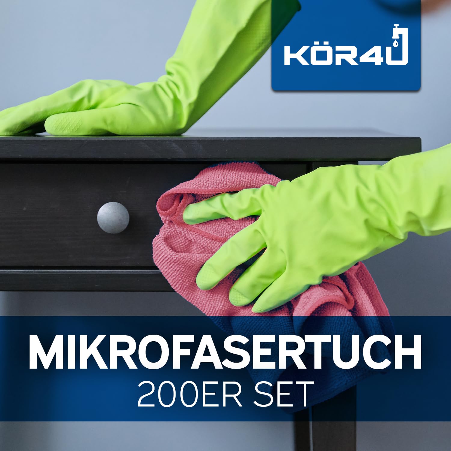 kör4u 200x Mikrofasertücher pink 40x40 cm 300 g/m² saugstark waschbar 60°C