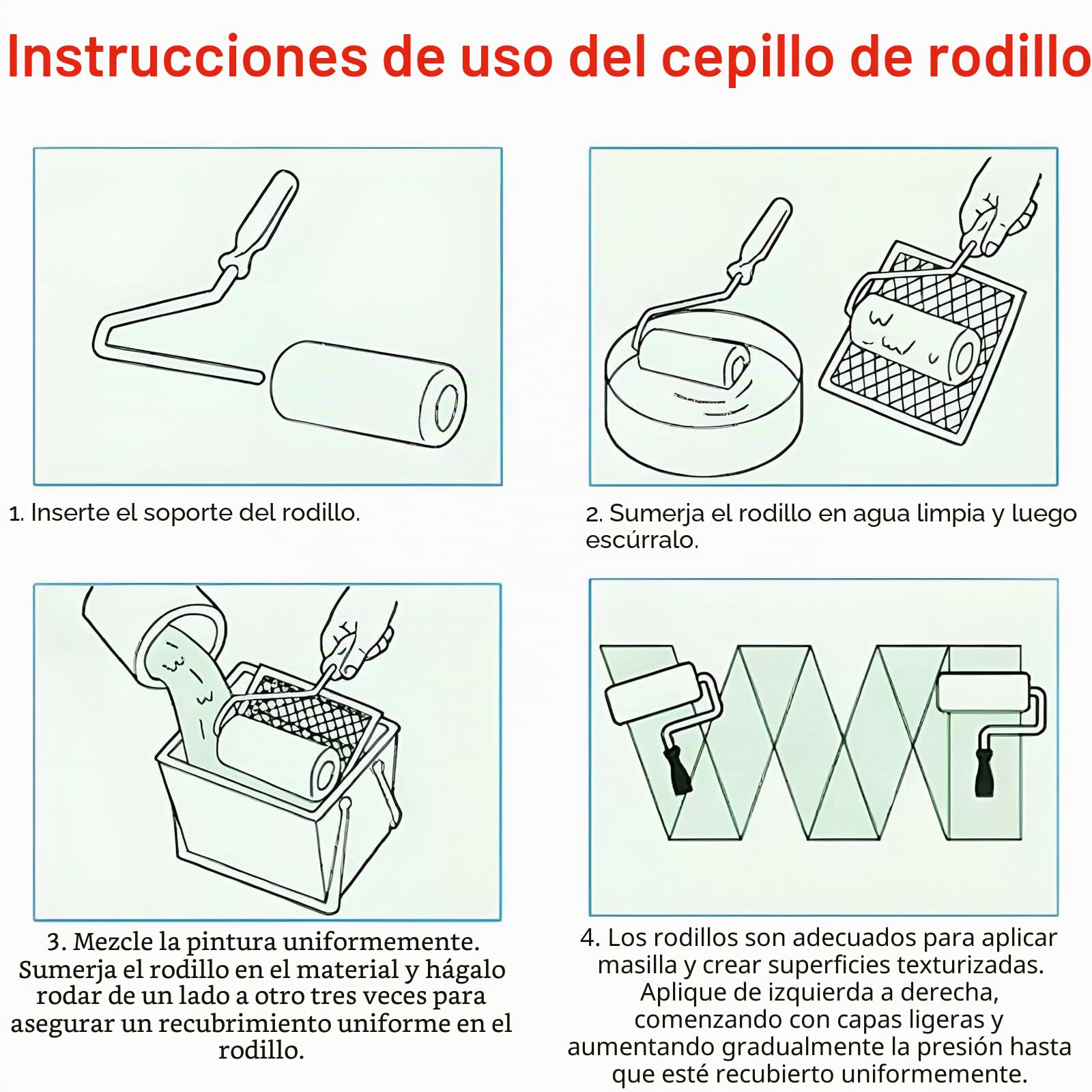 Espátula de superficie de 40 cm/16 pulgadas con rodillo de 23 cm, rodillo para masilla, hoja de acero inoxidable, espátula + rodillo de revestimiento, herramienta para gran área de trabajo, decoración