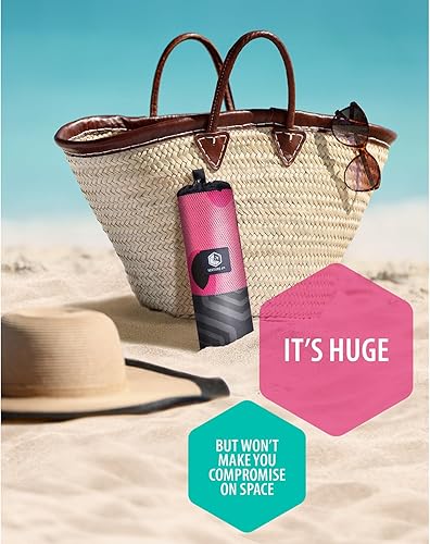 Vista 202 de VENTURE 4TH Toalla de playa de microfibra: secado rápido, compacta, sin arena, absorbente, a prueba de arena y ligera, perfecta para camping, playa