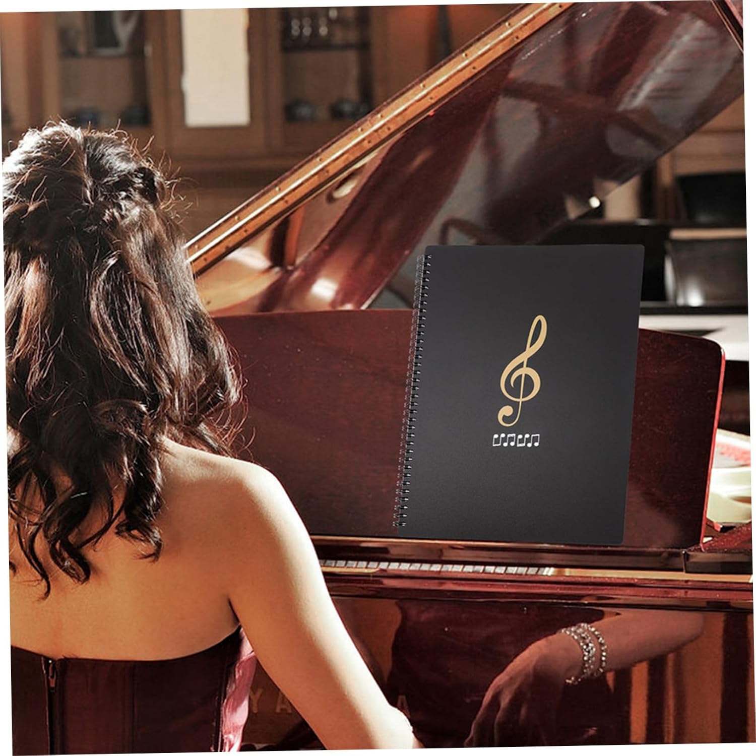 YARNOW A4 Music Sheet Folder Multi-Layer 30-Page Double-Sided Music Document Organizer Piano Score Folder for Performance Test Paper and Office Supply