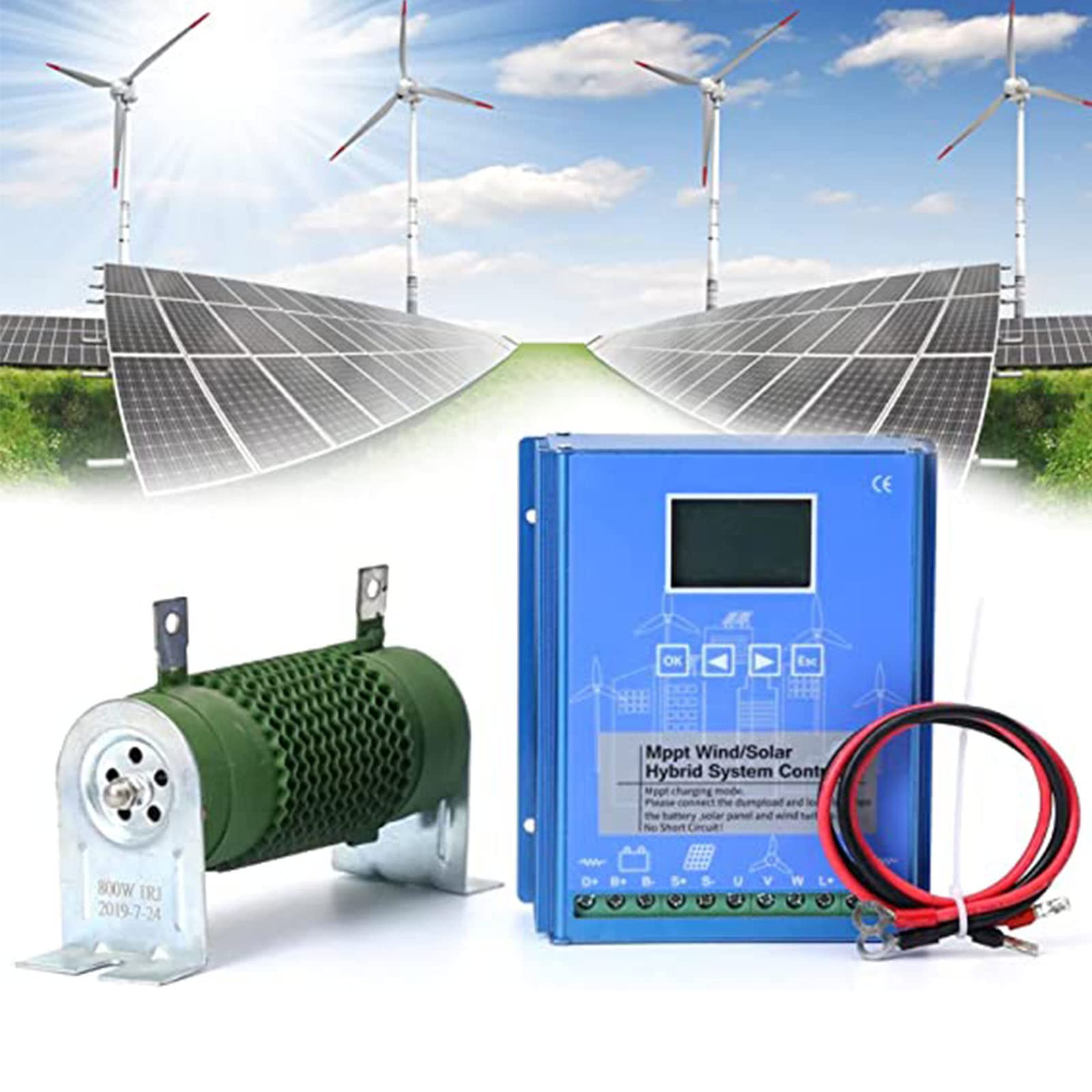 Contrôleur de Charge Hybride Solaire Éolien 4000W Régulateur Automatique 12V 24V 48V