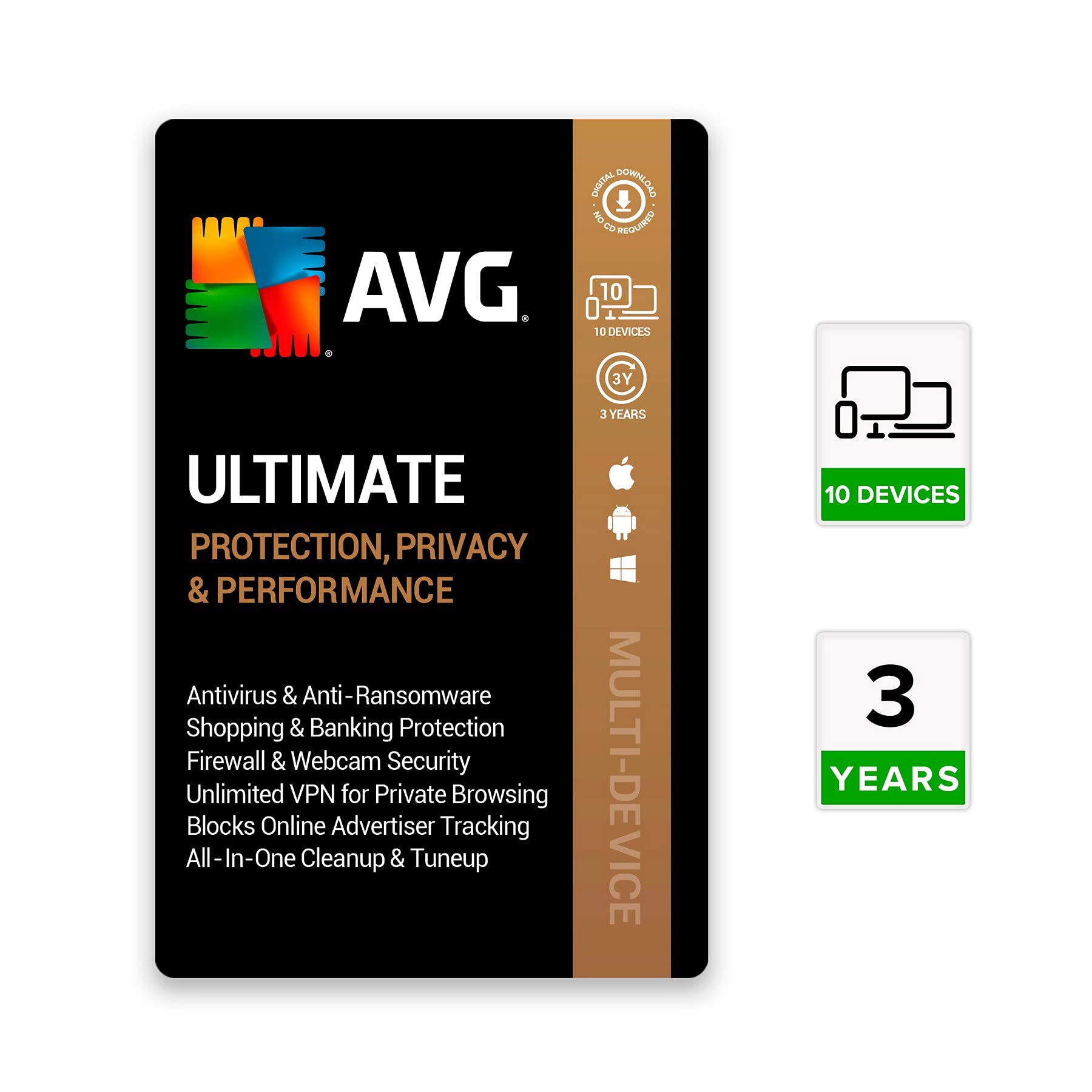 See full amazon price history chart for AVG Ultimate Multi-Device (Total Security Suite w VPN, Cleaner & AntiTracker) (PC, Mac & Android) (10 Devices | 3 Years) (Email Delivery in 2 hours- No CD) AVG Ultimate Multi-Device (Total Security Suite w VPN, Cleaner & AntiTracker) (PC, Mac & Android) (10 Devices | 3 Years) (Email Delivery in 2 hours- No CD) (B092F7KB66) Amazon Price History, Amazon Price Tracker