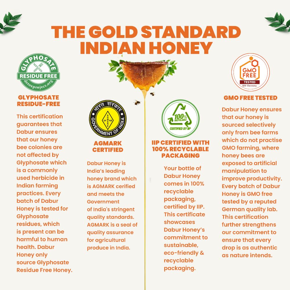 Dabur Honey - 1.2kg | 100% Pure | World's No.1 Honey Brand with No Sugar Adulteration - Image 2 thumbnail