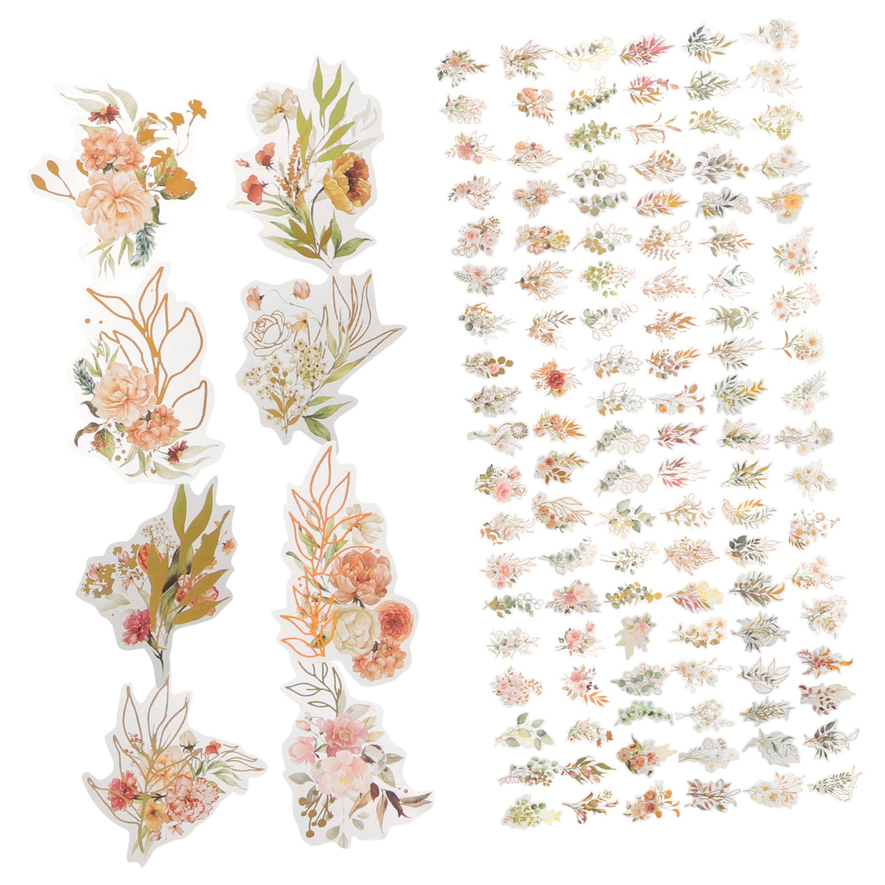 2 Sätze Goldene Pflanzen Scrapbooking Aufkleber Holografische Sticker Für Diy Bastelarbeiten Dekorative Aufkleber Für Scrapbooking Und Gemischte Stile 240 Stück * 2
