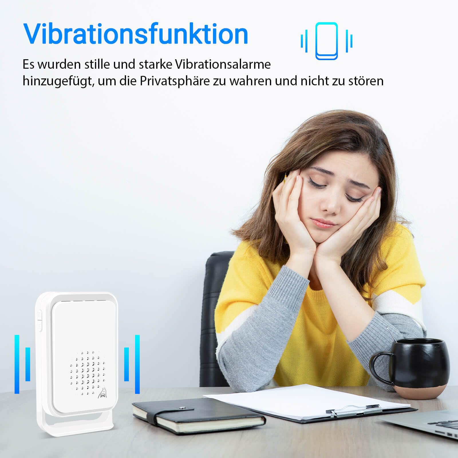 NineLeaf Bewegungsmelder Mit Alarm, Bewegungsmelder Klingel, Tür Alarm,4 LED-Leuchten, IP64, 918 ft Übertragungsreichweite für Zuhause, Unternehmen, Lager, Büro,10PK