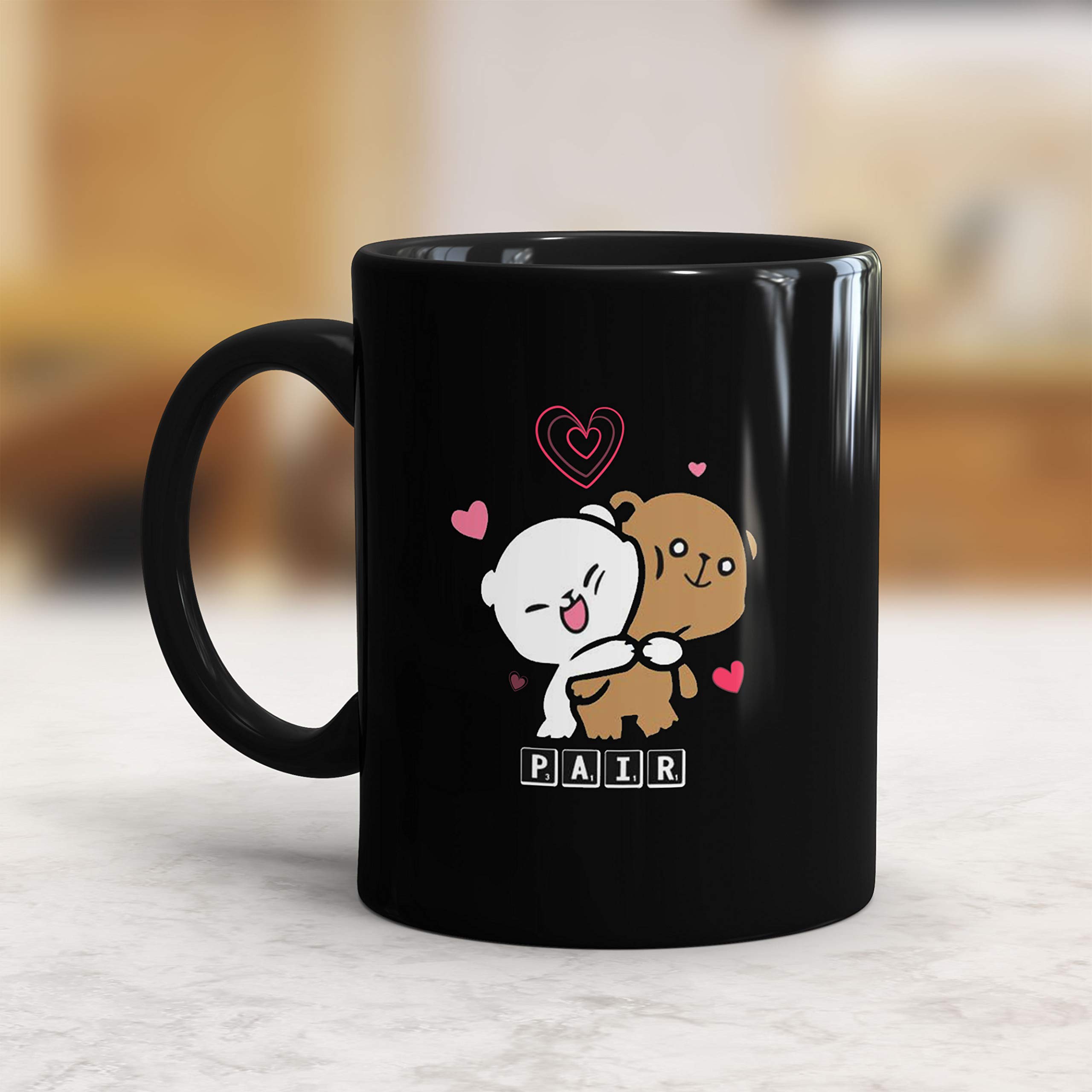 Gift Arcadia Ceramic Perfect Pair Coffee Mugs | Gift for Couple | Best Wedding Gift | Couple Gifts for Wedding| Gifts for Women | Set of 2 Microwave and Dishwasher Safe Coffee Mug | Black (A220) 1