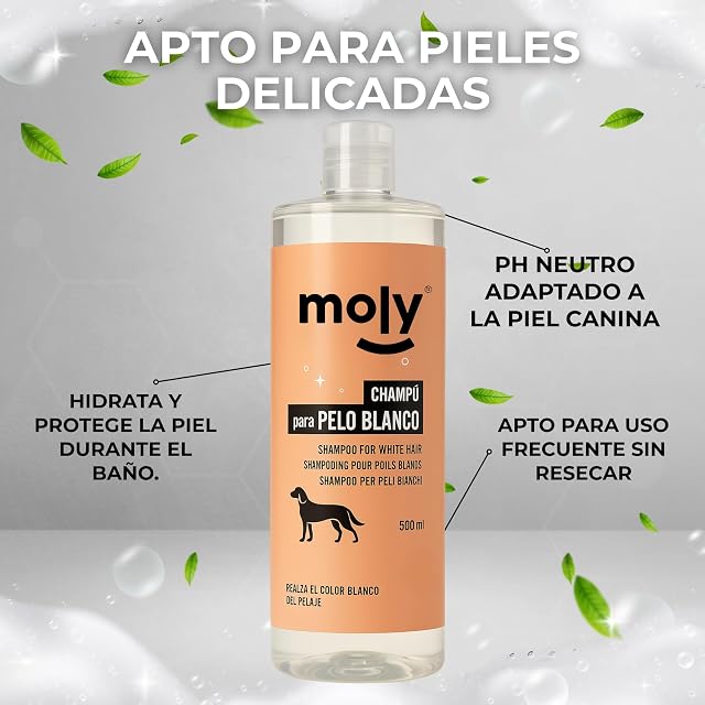 Foto 4 de 7 de MOLY Champús para Perros CHAMPU Pelo Blanco 500 ML