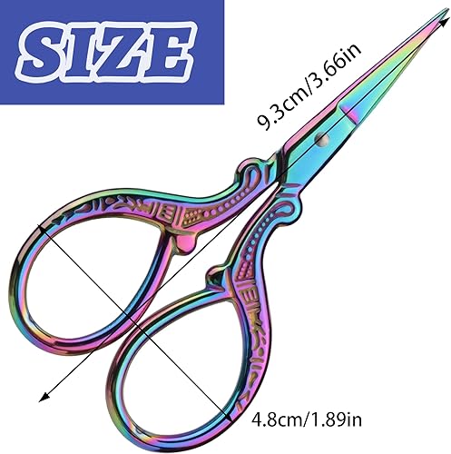 Miniatura 2 de Tijeras pequeñas de bordado de 3.6 pulgadas, tijeras afiladas de acero inoxidable, herramientas de costura multicolor para costura, herramienta de