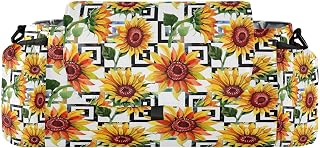 CUPADA Wildflower Sunflower Flower Universal Stroller Organizer with Cup Holders, Vintage Flowers Spring Stroller Organizer Bag and Removable Shoulder Strap Fits Most Baby and Pet Strollers