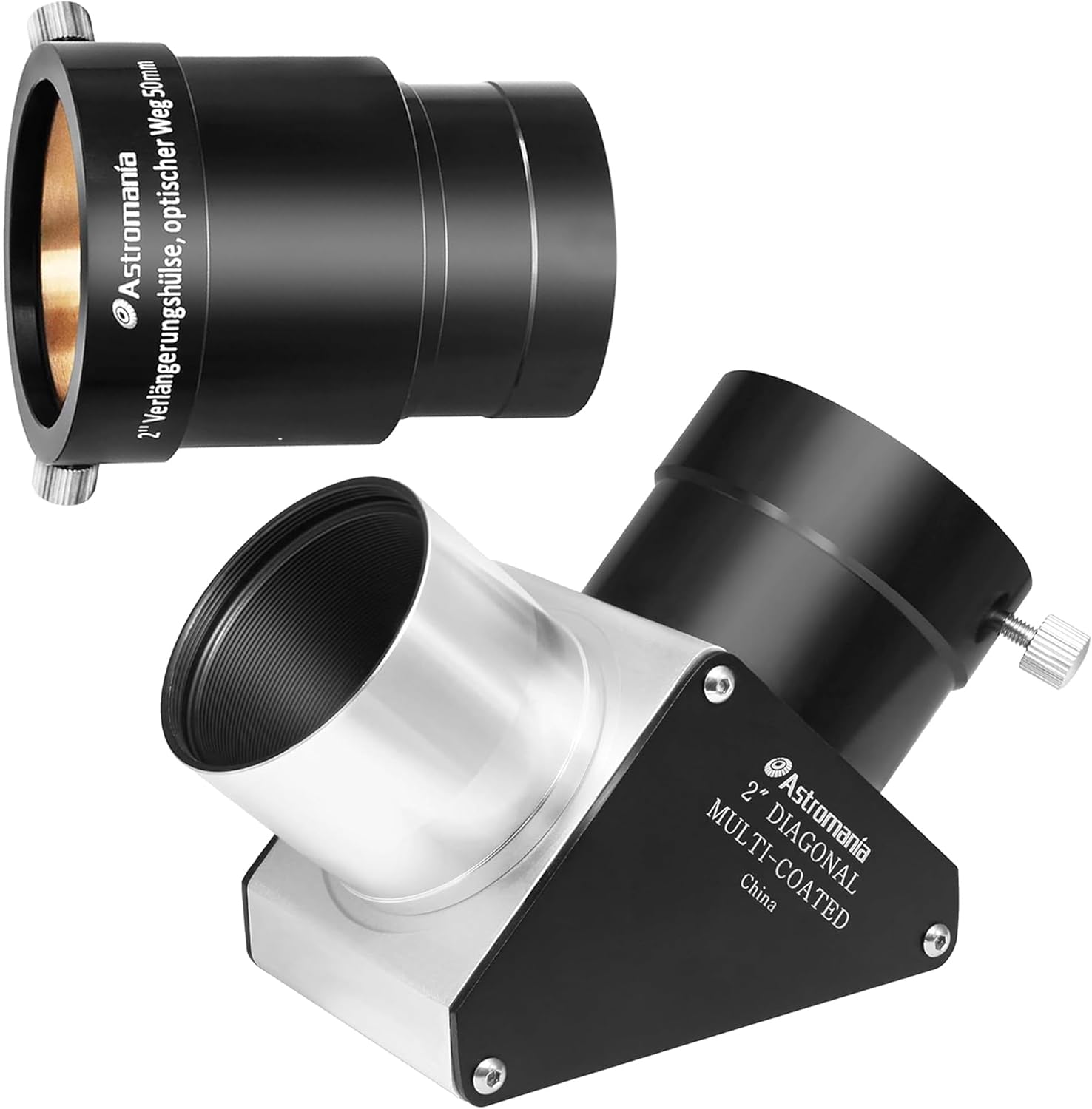 Astromania 2-Inch Telescope Eyepiece Extension Tube Adapter - Bundle with - 2" 90° Mirror Diagonal，93% reflectivity