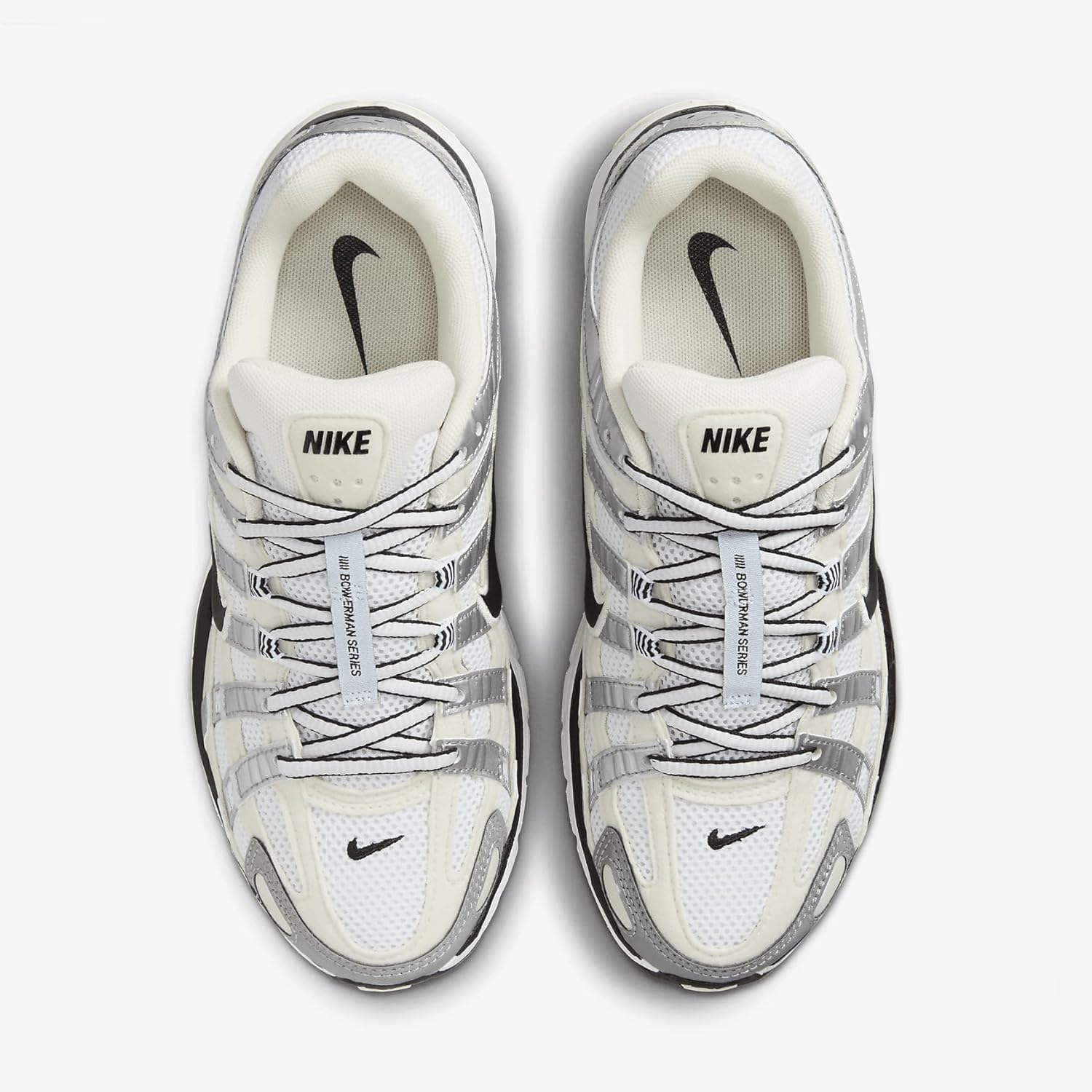Nike P-6000 Shoes (FV6603-100, Coconut Milk/Summit White/Metallic Silver/Black) Size 16.5