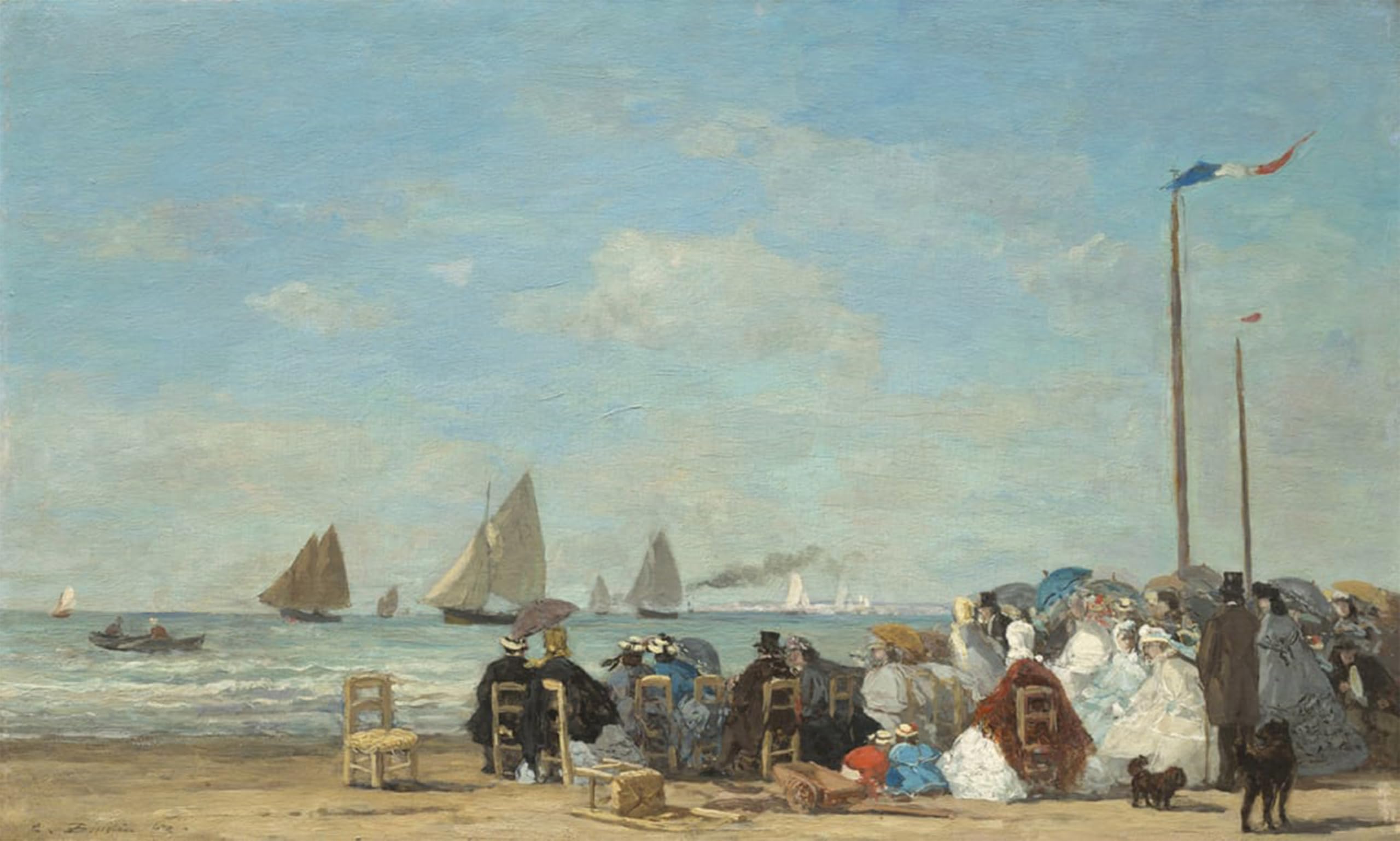 POSTERIIk Famous Print Pop Art Wall Art Graffiti Beach Scene At Trouville by Eugene Louis Boudin Art Prints for Home Decor 60x90cm
