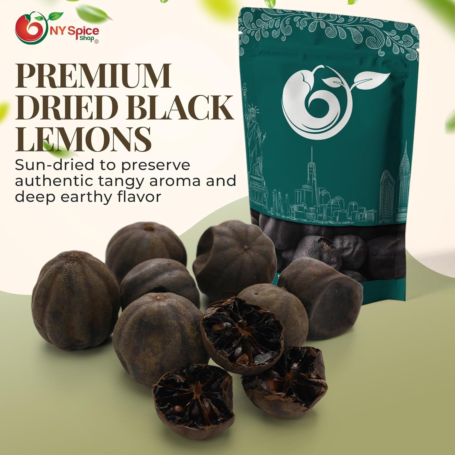 NY Spice Shop Whole Dried Black Lemons - 3 Pound Citrus limon - Natural Sun-Dried Loomi - Tangy Citrus Pods for Middle Eastern Cooking, Soups Stews and Spice Blends