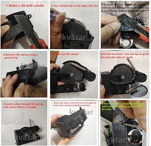 Miniatura 2 de Rueda de bola delantera y rueda motriz, neumáticos compatibles con IRobot Roomba S Series S9 (9150) S9+ S9 Plus (9550), accesorios de repuesto para