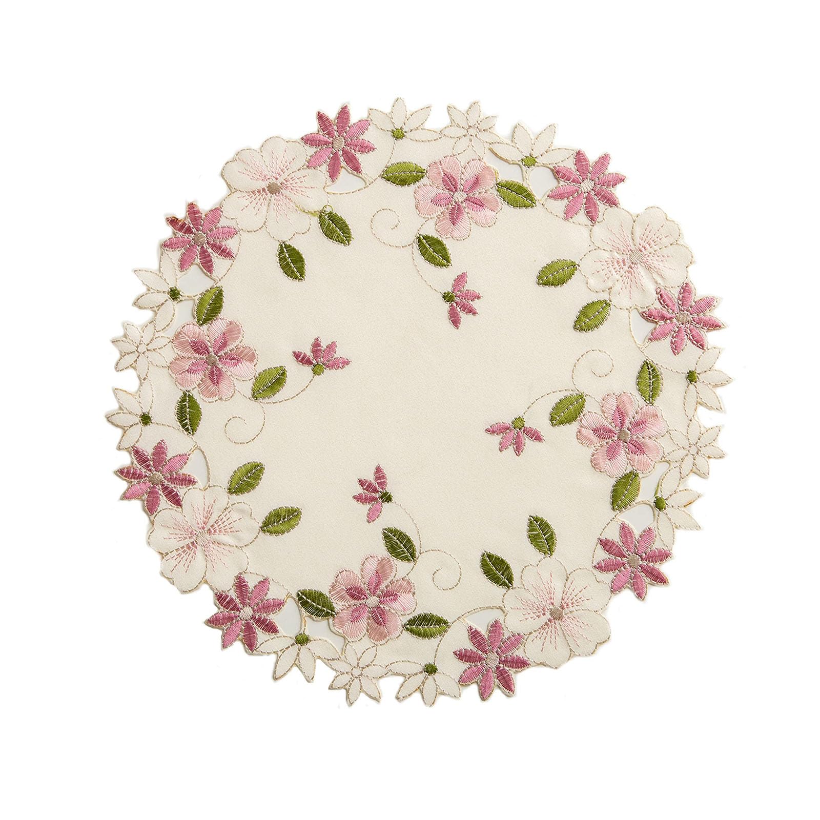 2PCS Crochet Table Mat Set, Round Table Mats with Embroidery, Decorative Table Cloth for Home Decor-image-24