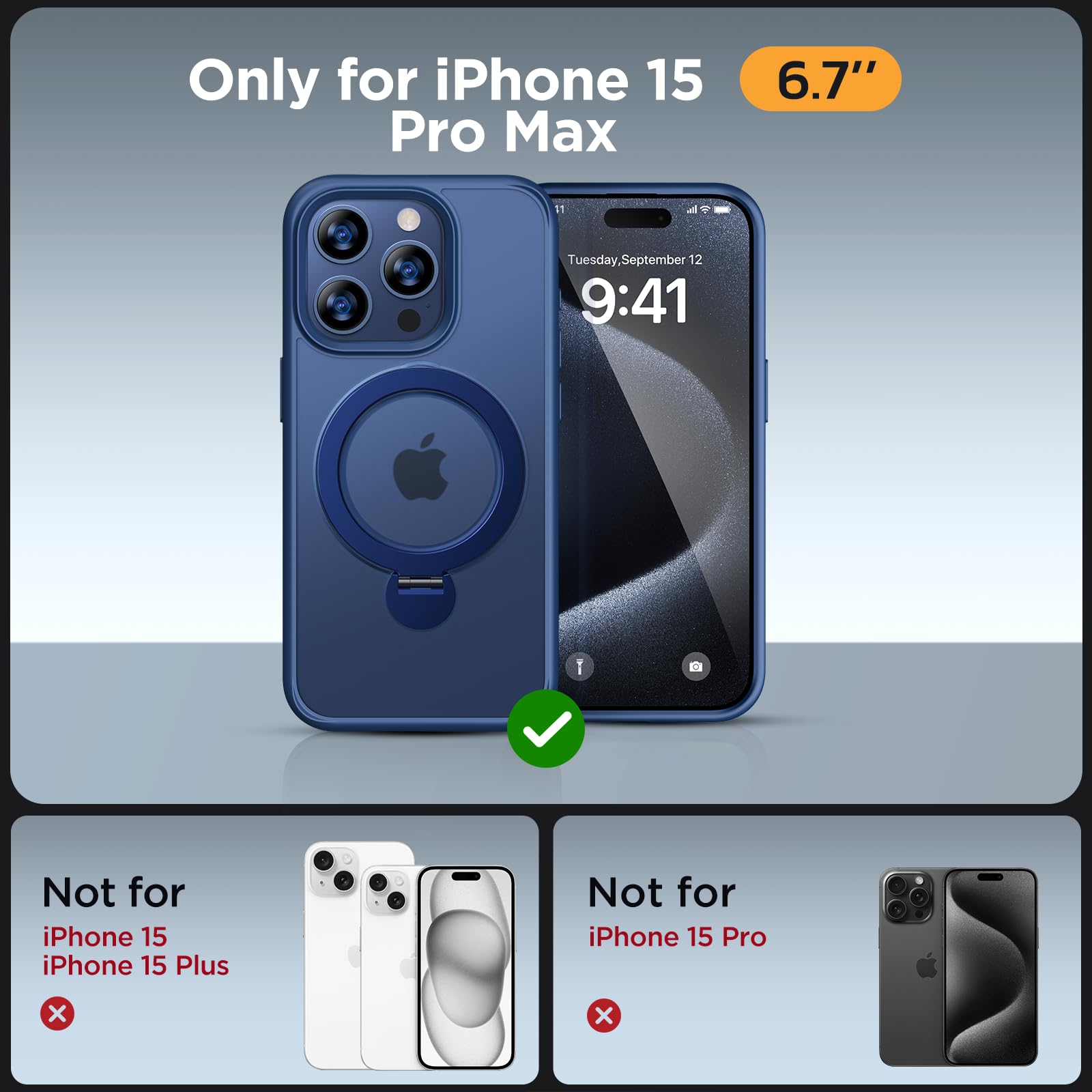 For IPhone 16 Pro Case, Dual 360° Spin Magnetic Stand& Magnetic Ring Compatible Magsafe Shockproof Translucent Matte Hard Back Cover Iphone 16 Pro 6 3 - View #9