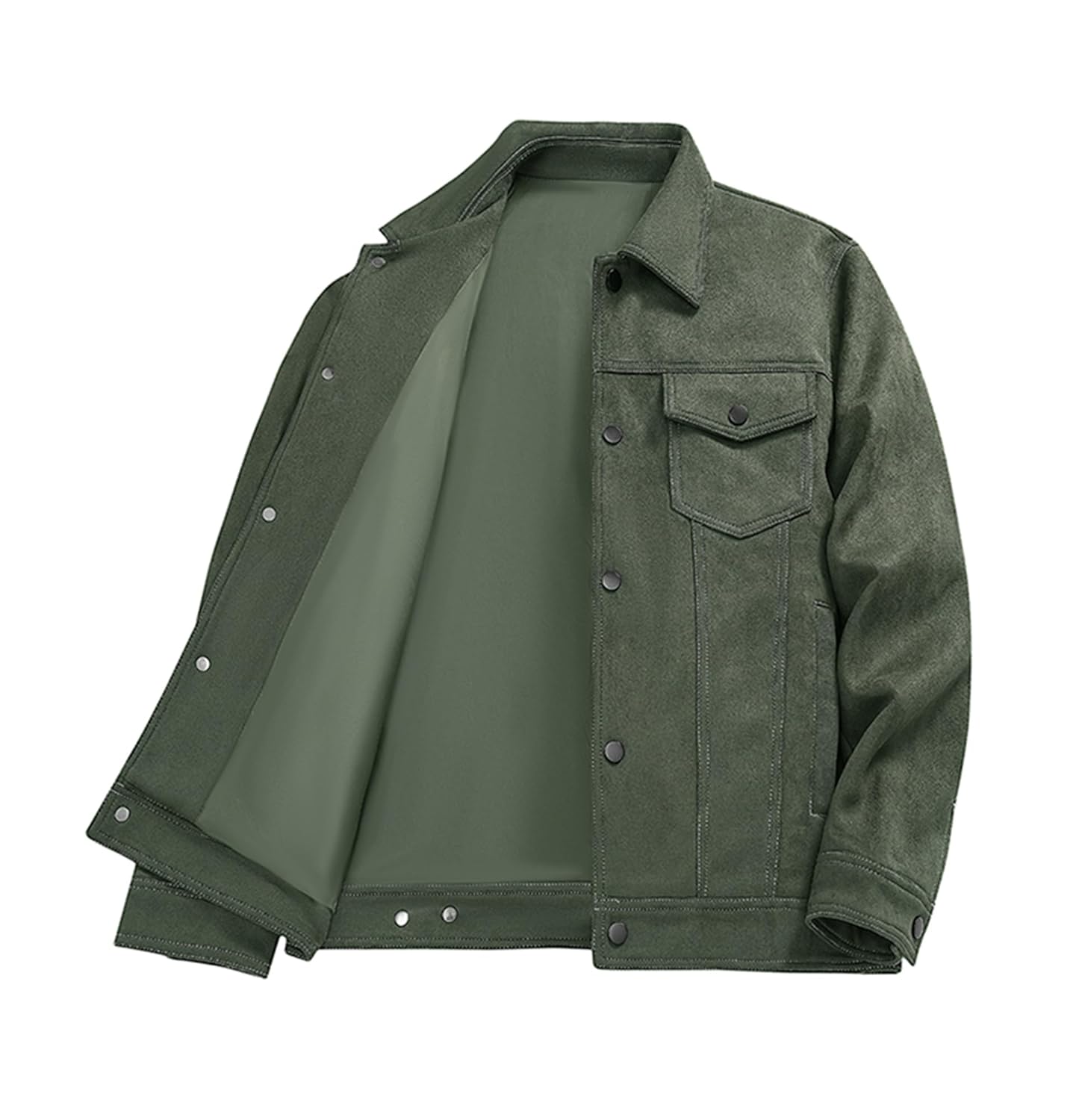 Cromoncent Jaqueta masculina de camurça, vintage, estilo caminhoneiro