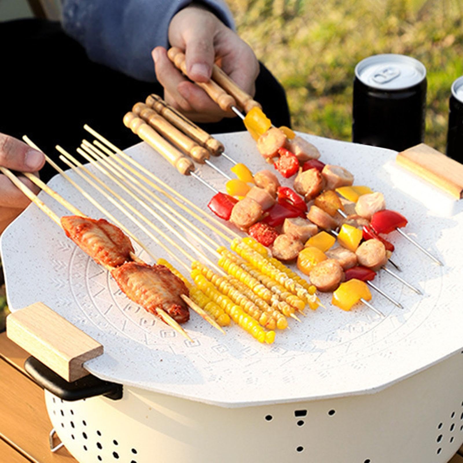 B Baosity Parrilla de Carbón, Estufa de Mesa con Rejilla para Parrilla, Fogata, Calefacción para Barbacoa