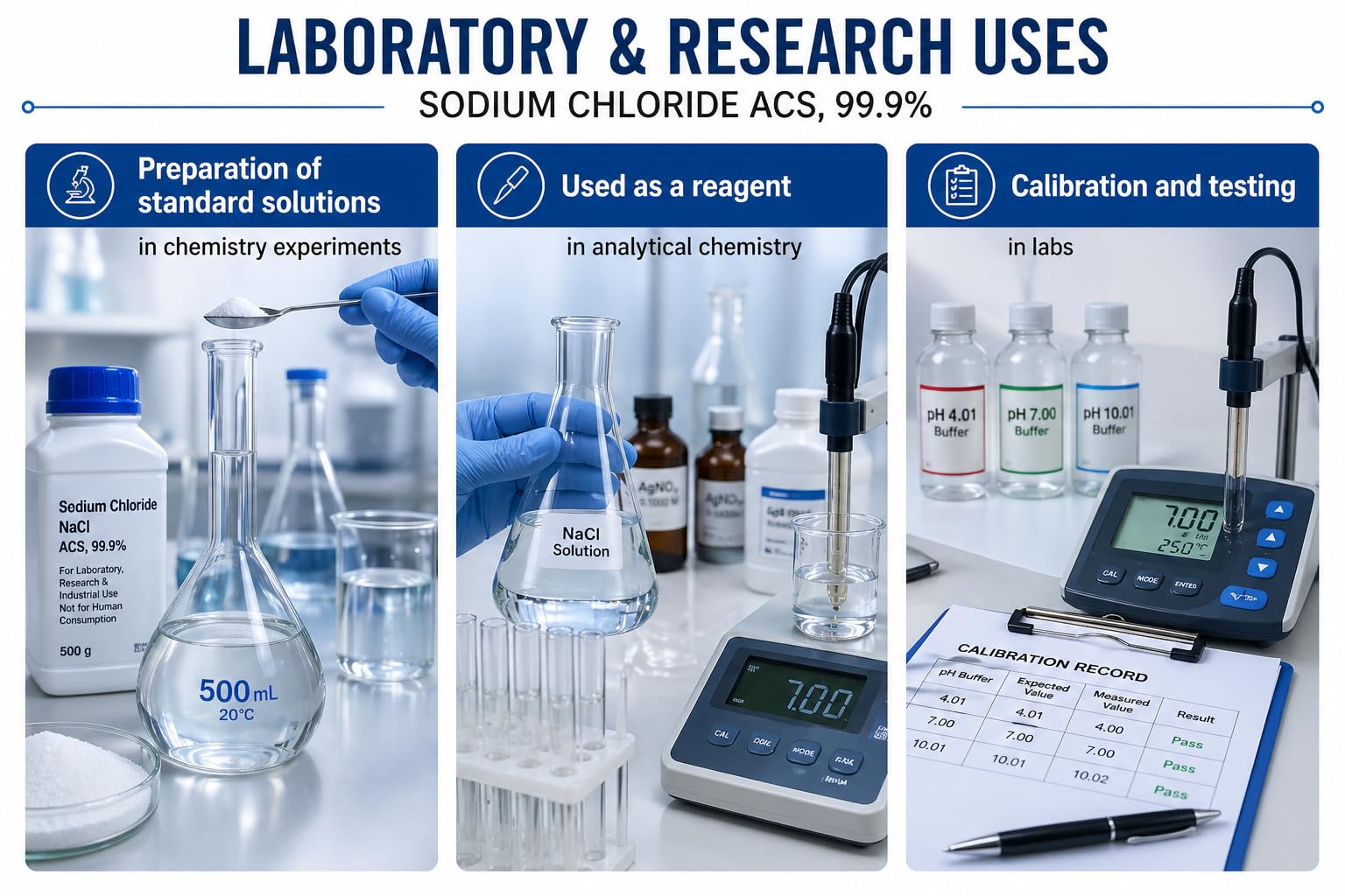 SRL Sodium Chloride ACS Grade, 99.9% Assay (Laboratory & Industrial Use Only), 500Gram Crystalline powder, CAS 7647-14-5, Molecular Formula : NaCl, Storage: Room Temperature, Shelf Life: 60 Months.