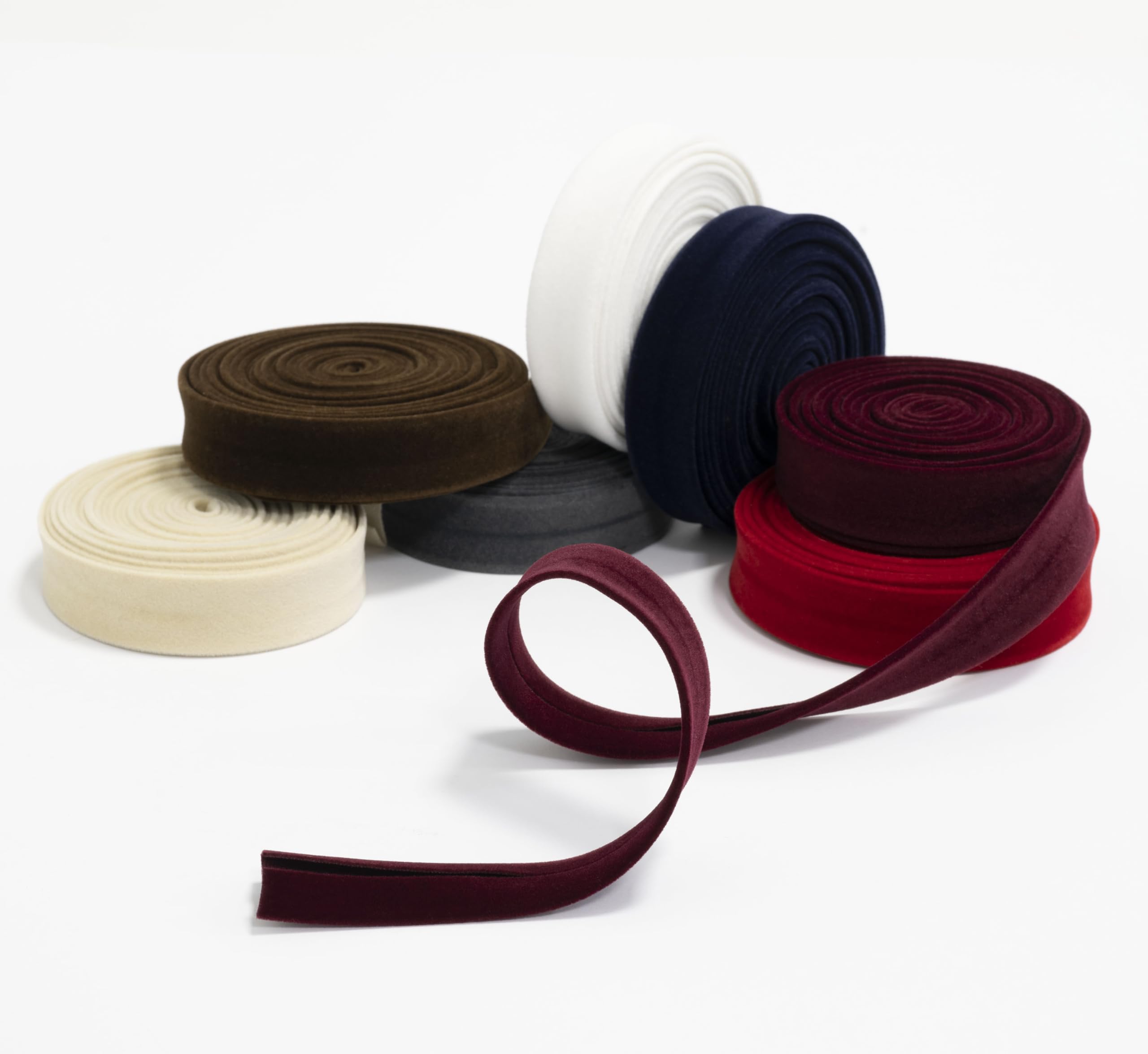Aerzetix - C71939 - Nastro sbieco in Velluto 3 Metri x 18mm - in Viscosa 39% Cotone 32% e Poliammide 29% - Colore Blu Scuro - Cucito Tessuto