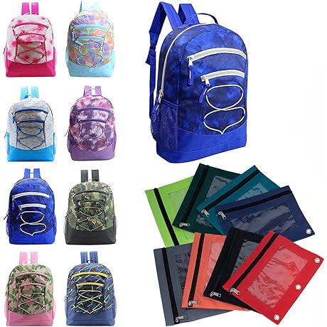 School Supply Kit: 24-Pack Essential Backpacks with Pencil Pouches