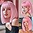 YOUNIGA Pink Bob Wig With Bangs 12 Inch Short Bob wig for Women Short Bob Wigs Synthetic Fiber Bob Wigs and Halloween Cosplay Wig for Daily Life Colorful Wigs With One Cap (Pink)