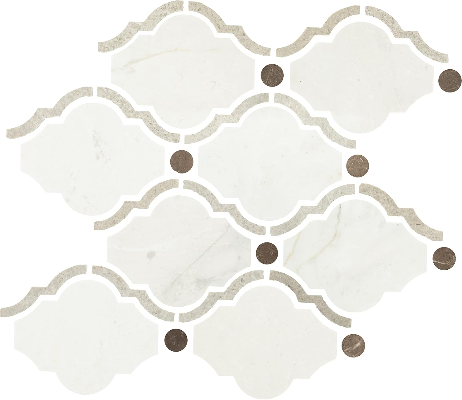 Daltile Decorative Accents Natural Stone Baroque Mosaic in Polished Stormy Mist Blend for Backsplashes, Floors, or Walls