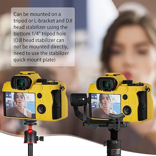 Miniatura 7 de Easy Hood A7RV - Funda para cámara antiarañazos, delgada, de goma de silicona suave, compatible con cámara Sony Alpha 7R V A7RV 7RM5 DSLR (amarillo)