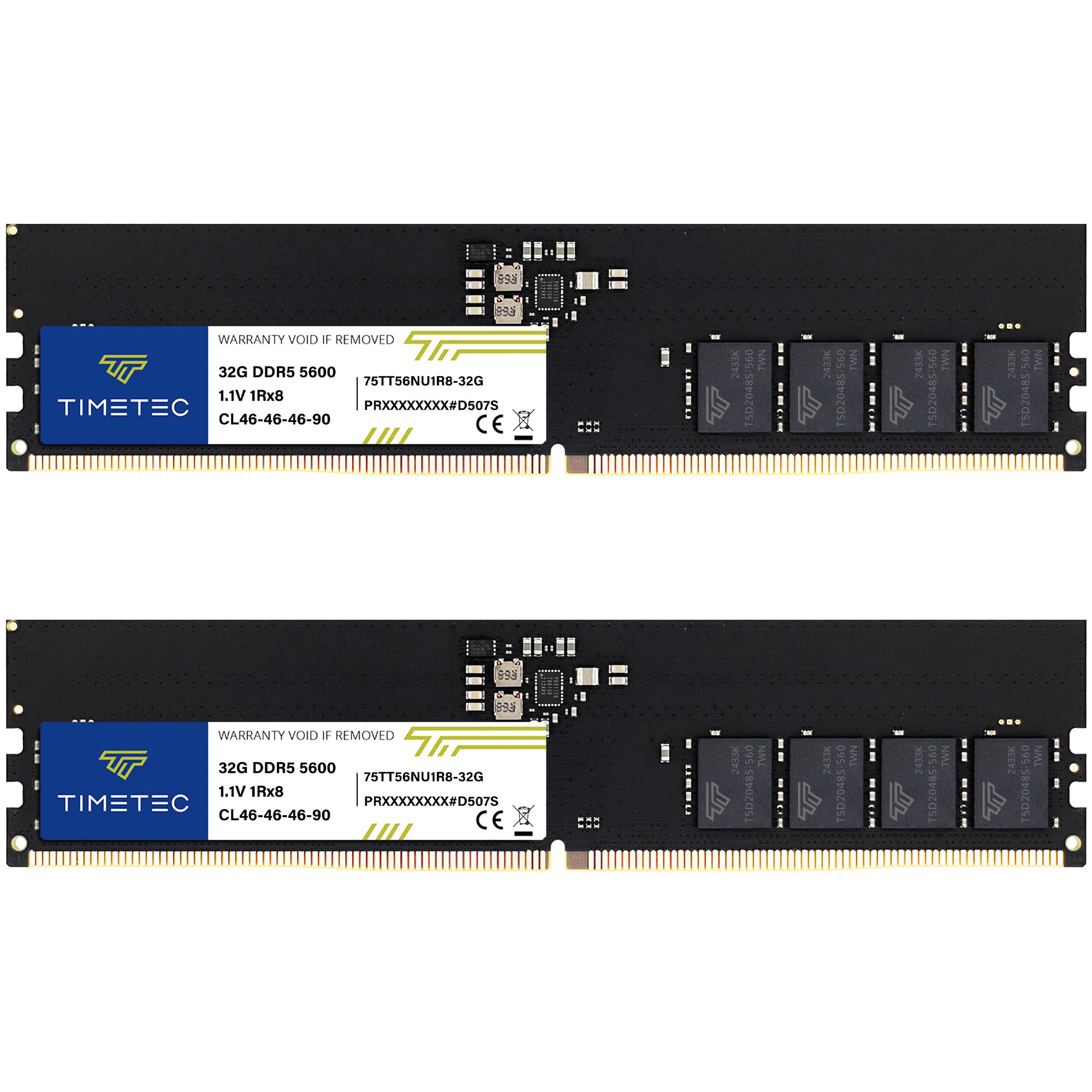 Timetec 64GB KIT(2x32GB) DDR5 5600MHz PC5-44800 Unbuffered Non-ECC