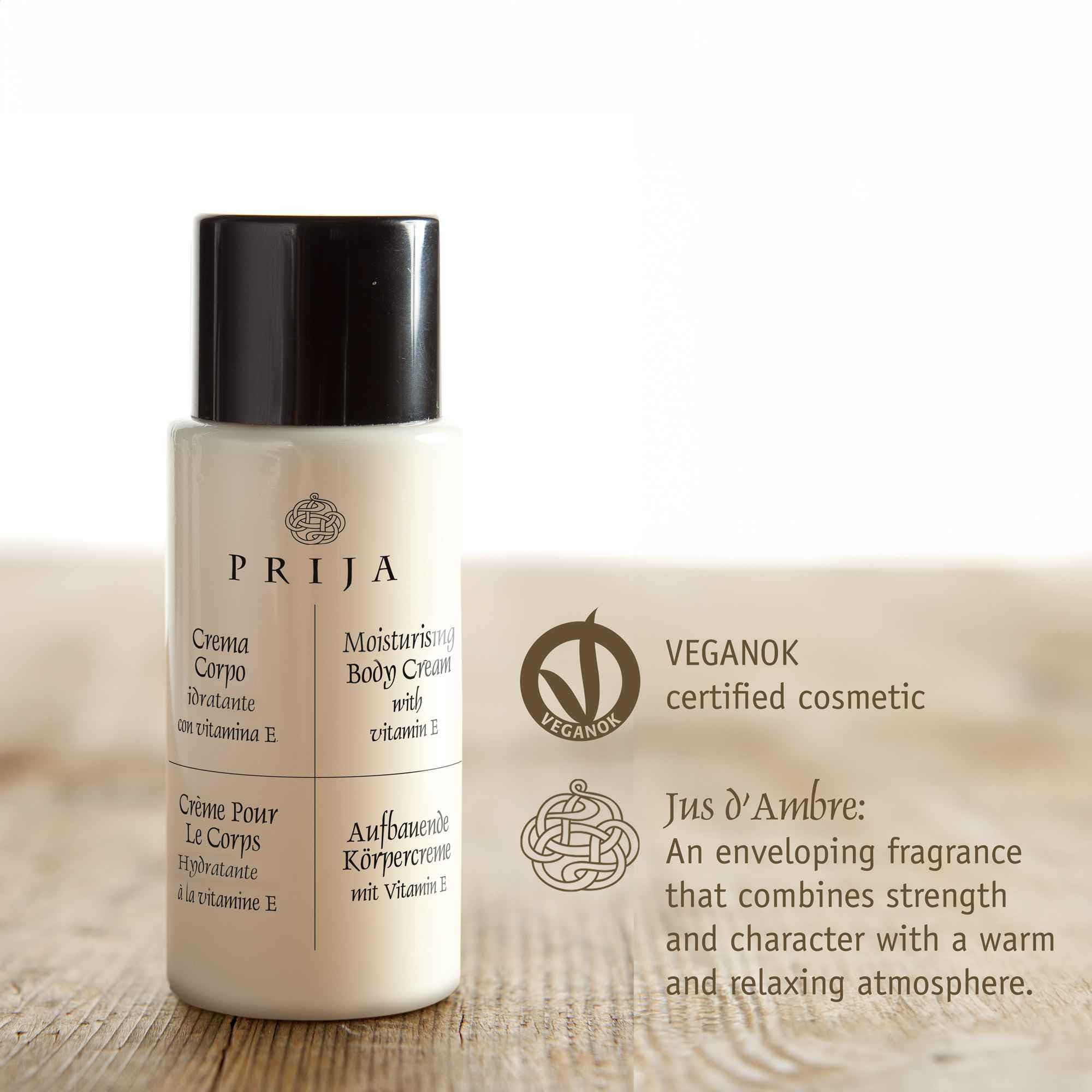 Prija Lozione per il corpo, crema per il corpo ristrutturante con vitamina E per mani e corpo, flacone da 40 ml, lozione idratante Italia, hotel, spa, wellness, AIRBNB, case vacanze (100 pezzi)