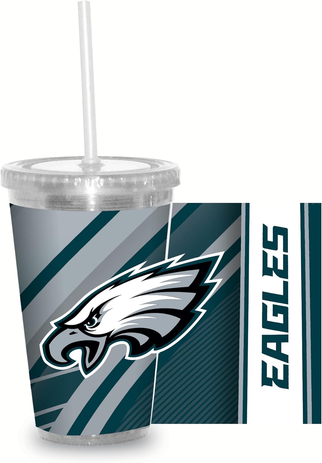 NFL Football 16oz Clear Tumbler W/Straw for NFL Fans