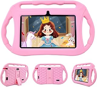 Veidoo 7 inch Android Kids Tablet, 2GB+32GB, WiFi, IPS Screen, Children Tablet with Parental Control, Games, Educational App for Toddlers(Pink)