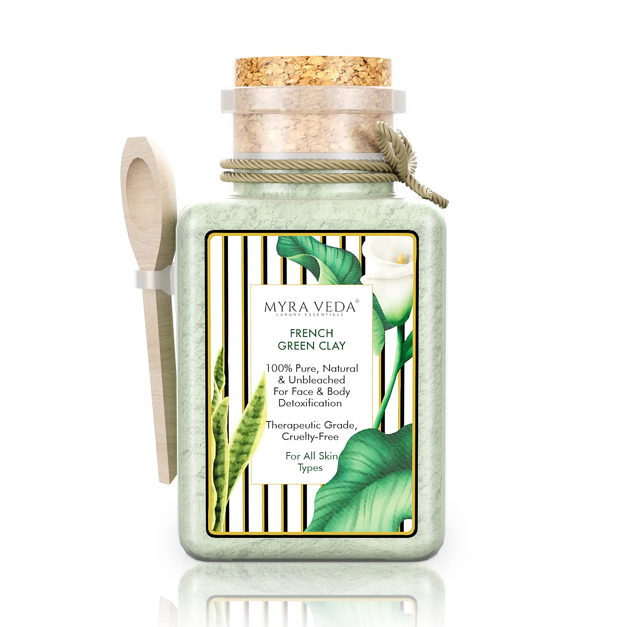 Myra Veda French Green Clay Face Mask Powder for Deep Cleansing & Pore-Tightening | Remove Excess Oil, Dirt, Pollutants & Impurities From Skin - 100 gm-image-49