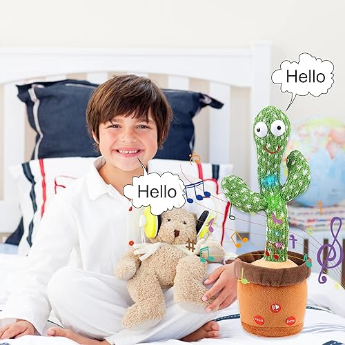 Miniatura 7 de Control de volumen juguetes de cactus bailarín MIAODAM juguetes de cactus para bebés de 1 año juguetes de cactus parlantes repiten lo que dices